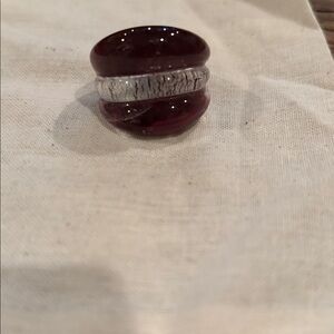 Elegant Purple and Silver Women's Ring